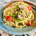 よしよしのキッチン☆'s cooksnap of when they made 簡単！ツナと塩昆布の和風冷製パスタ.