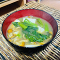 料理男子部's cooksnap of when they made なめことつるむらさきの味噌汁.