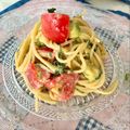 のらむーちょ's cooksnap of when they made 超シンプル！トマトと大葉で和風冷製パスタ.