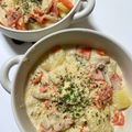 ponpocojp's cooksnap of when they made ✿鮭と野菜のチーズクリーム煮✿.