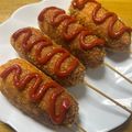 まゆー♪'s cooksnap of when they made お家で簡単！韓国 チーズドッグ ハットグ.