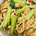 ムーヒツジ's cooksnap of when they made こくうま！小松菜とツナの和風パスタ.