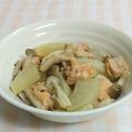 umemodoki's cooksnap of when they made ✿鮭と大根とシメジの和風煮.