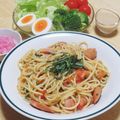 まる゜'s cooksnap of when they made 大葉とフレッシュトマトの和風パスタ.