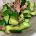 iam樹's cooksnap of when they made キュウリとベーコンの塩炒め.