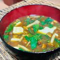 料理男子部🍻's cooksnap of when they made モロヘイヤとなめこの味噌汁.