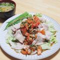 まる゜'s cooksnap of when they made 豚しゃぶサラダ☆青じそトマトだれ.