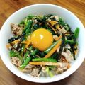 YCHキッチン's cooksnap of when they made ほうれん草と豚こま肉のビビンバ風丼.