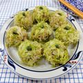 在宅勤務のおじさん's cooksnap of when they made フライパンde簡単♡春キャベツの花焼売.