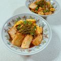 みぽぽ37's cooksnap of when they made 厚揚げ、卵の明太ガリバタ醤油炒め.