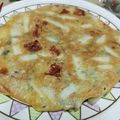 わいるどべりー's cooksnap of when they made 長いもとベーコンのチーズチヂミ.