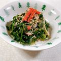 みぽぽ37's cooksnap of when they made 簡単☆春菊とかにかまのねぎ塩サラダ.