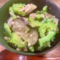 クックXB8QRN☆'s cooksnap of when they made 【便秘解消】ゴーヤとナスのツナチーズ丼.