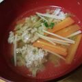 1072gou's cooksnap of when they made 簡単リメイク。餃子のタネで極旨スープ.