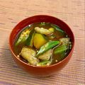島子☆'s cooksnap of when they made かぼちゃとオクラの味噌汁.