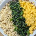 月見バーガー's cooksnap of when they made 豆腐そぼろのヘルシー三色丼.
