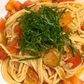 えみdaらて's cooksnap of when they made 超簡単☆トマトとツナ大葉の冷製パスタ.