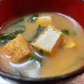 ★なみ☆'s cooksnap of when they made 小松菜と厚揚げのお味噌汁.