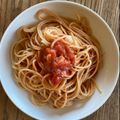 みるく茶's cooksnap of when they made モッツァレラチーズのトマトソースパスタ✿.