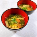 みぽぽ37's cooksnap of when they made 水菜と三つ葉のかき玉汁.