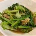 papikun's cooksnap of when they made フライパンde簡単小松菜と油揚げの煮浸し.