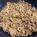 くまくま's cooksnap of when they made ♪牛肉とレンコンの甘辛炒め焼き♪.