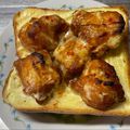 ★なみ☆'s cooksnap of when they made ＊鶏の唐揚げdeスイチリマヨトースト＊.