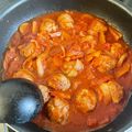 ハニバタ's cooksnap of when they made 簡単🍷豚こまミートボールのトマト煮.