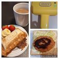 ほか弁ママ's cooksnap of when they made エビカツorコロッケのホットサンド.