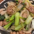 a_82's cooksnap of when they made 小松菜と豚こまの旨塩とろみ炒め.