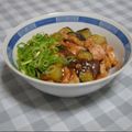 たつよん＠４４４'s cooksnap of when they made レンジdeとろとろなすと照り豚丼.