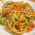 メルクックママ's cooksnap of when they made 簡単♡鮭と舞茸と水菜の和風パスタ.