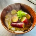 azbjbn's cooksnap of when they made 簡単！さつまいもとキャベツのお味噌汁.