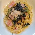 ミロ9607's cooksnap of when they made 野沢菜とベーコンの大人パスタ.