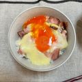 しましま☆☆☆☆☆'s cooksnap of when they made ベーコンチーズ卵かけご飯.