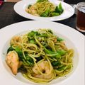 かなぽん☆☆'s cooksnap of when they made 海老のパスタ　ジェノベーゼソース.
