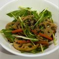 ミレーちゃん's cooksnap of when they made シャキ旨♪蓮根と水菜のデリ風ごま酢サラダ.