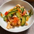 トモ２'s cooksnap of when they made 鶏ささみのトマトときゅうりの中華和え♪.