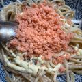 犬飼ってる's cooksnap of when they made ♡休日ランチ②簡単サーモンクリームパスタ.