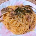 リンリン☆☆☆'s cooksnap of when they made 塩辛と卵のスパゲティ.