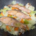 ∞らら∞'s cooksnap of when they made 塩鮭と白菜のレモンバター蒸し.