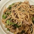 STfam's cooksnap of when they made サバ缶と長ネギの和風パスタ.