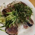ぎゅうこ1129's cooksnap of when they made 岩下の新生姜を使った、かつおのたたき丼.