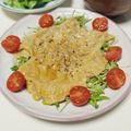 クックE662AA☆'s cooksnap of when they made 豆苗と玉子のピリ辛★塩にんにく炒め.
