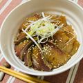 みゆwww's cooksnap of when they made ブリのごま漬け丼にんにく風味.