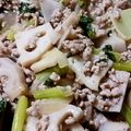 Ｍぱん's cooksnap of when they made ECO★かぶの葉と蓮根のひき肉トロミ餡.