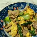 クックWZ3WQY☆'s cooksnap of when they made ＊青梗菜と豚ときのこの卵炒め＊.