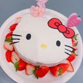 yukakcrqk's cooksnap of when they made 初めてでも簡単！キティちゃん ケーキ♡.