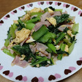 milky0623's cooksnap of when they made たちまち完成☆小松菜ベーコンと卵の炒め物.