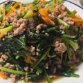 mochipee's cooksnap of when they made ほうれん草のひき肉和え.